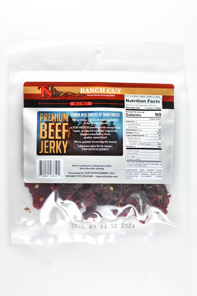 Top Notch Beef Jerky - Hot and Sweet 10 oz